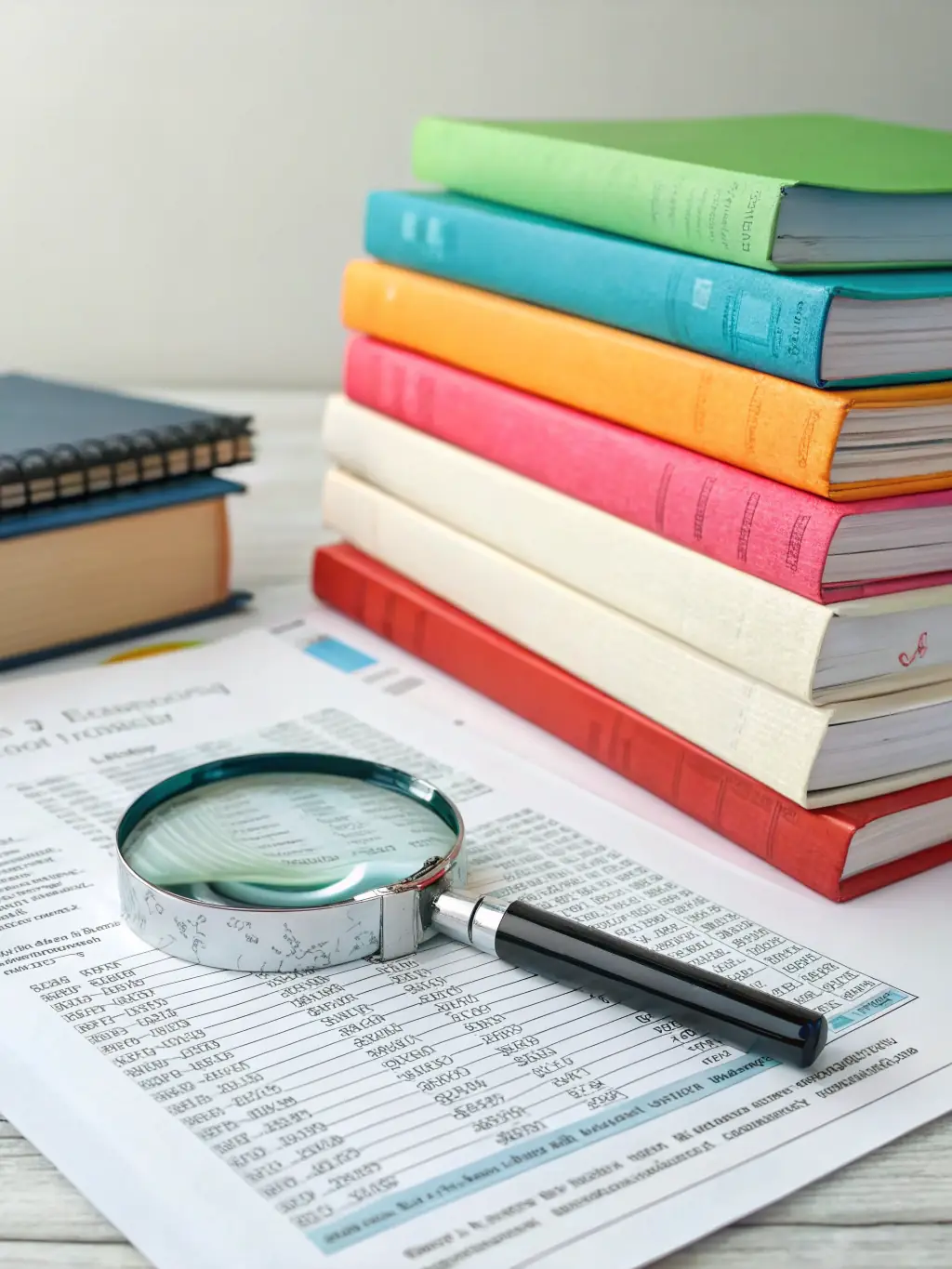 A stack of books on a wooden table, with one book open to a page about investment strategies, representing a wealth of knowledge and learning.